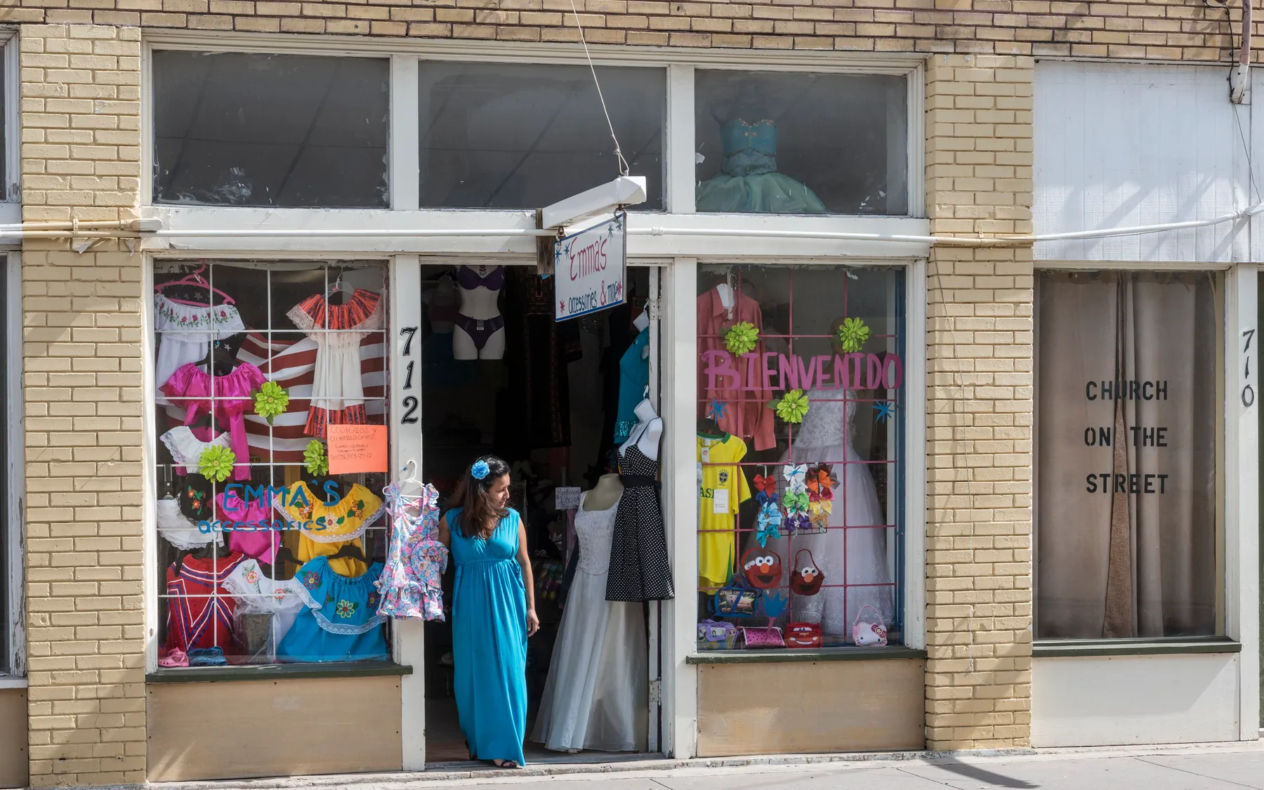 A dress shop in downtown Brownsville, Texas.