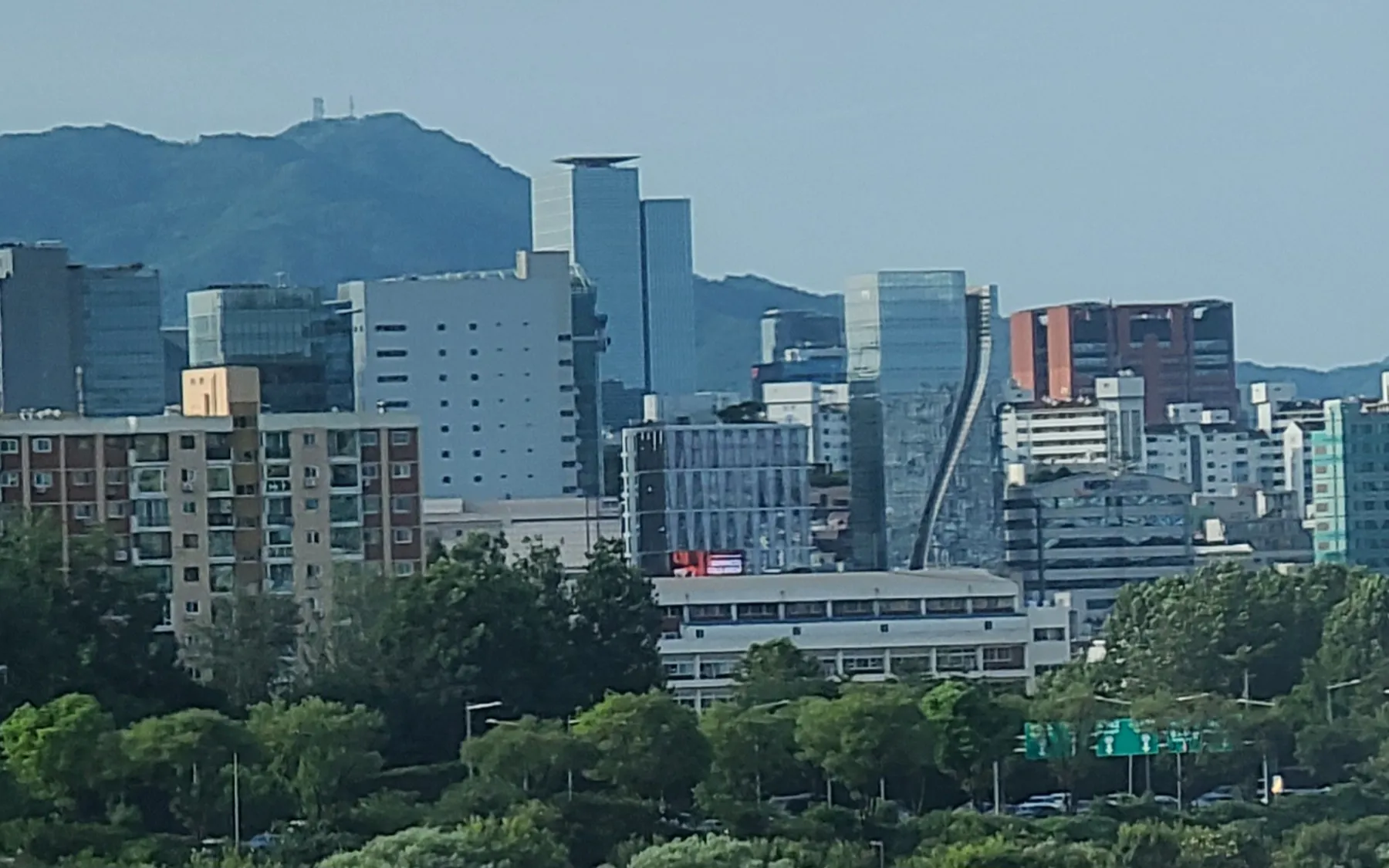 The Gangnam skyline in Seoul, seen from the Dongho Bridge.