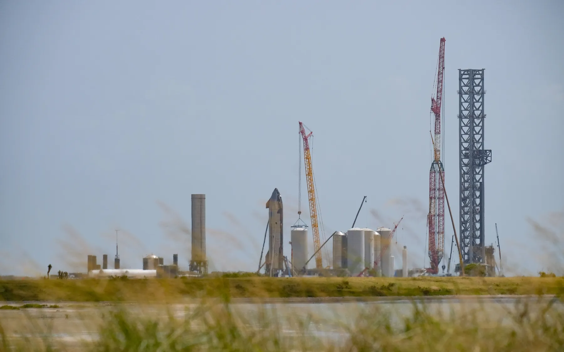 The SpaceX Starbase launch site near Boca Chica, Texas.
