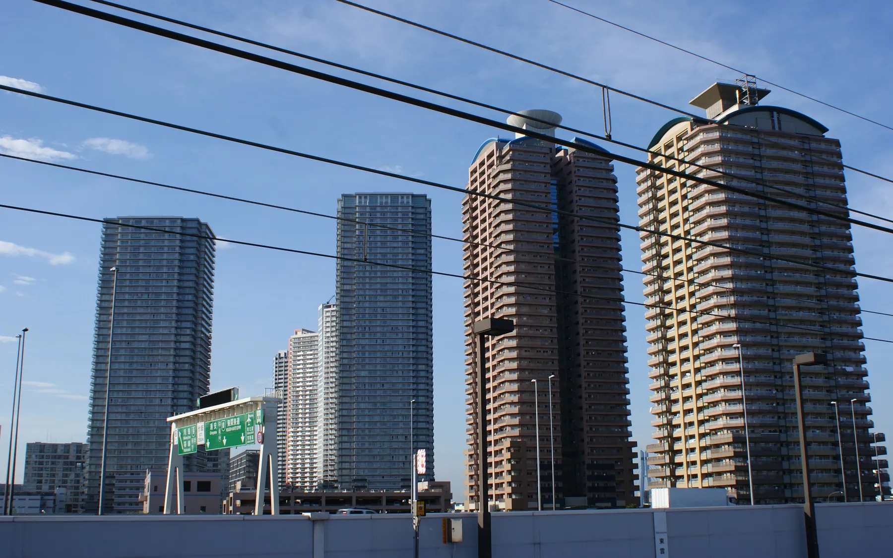 Residential tower blocks in Shinonome, Tokyo.