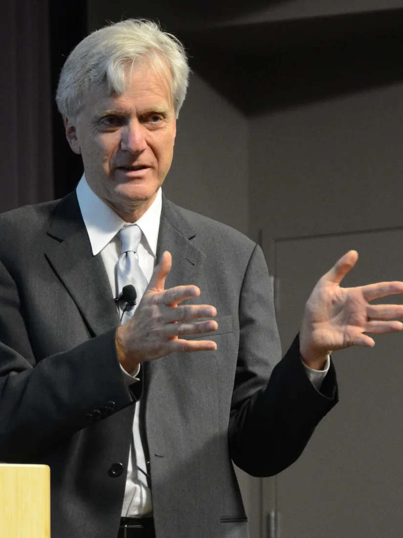 Andreas von Bechtolsheim giving a lecture at Stanford in 2012.