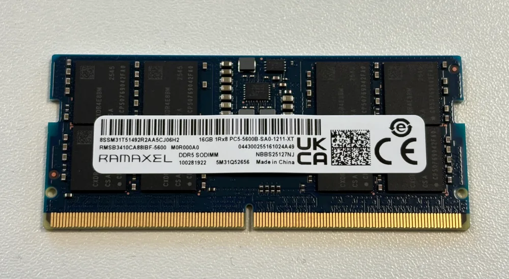 A DDR5 memory module built with CXMT memory chips.