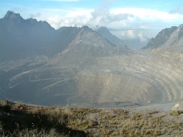 The Grasberg mining area in Indonesia.