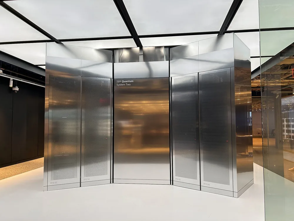 IBM quantum computing hardware at its Thomas J. Watson Research Center.
