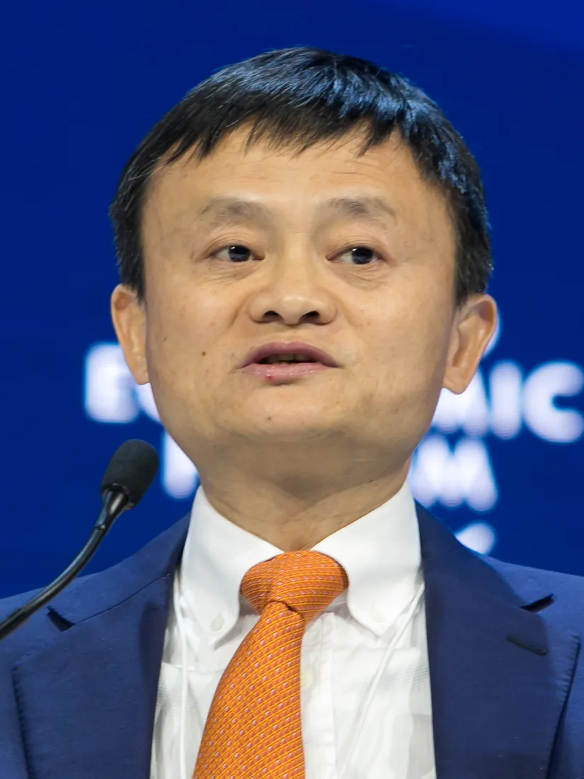 Jack Ma speaking at the World Economic Forum in Davos in 2018.