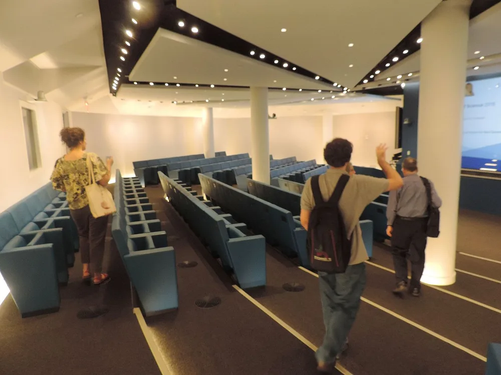 The Simons Foundation auditorium in New York. Marilyn and Jim Simons co-founded the foundation to support scientific research.