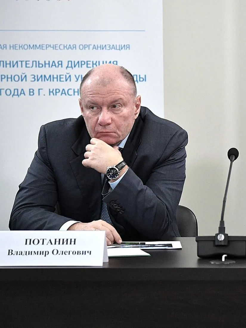 Vladimir Potanin at a meeting in 2018.