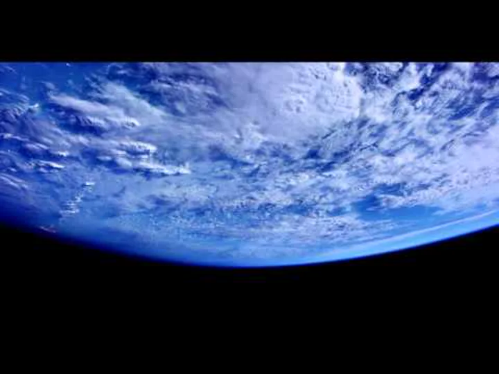 Clouds and blue oceans seen from the International Space Station.