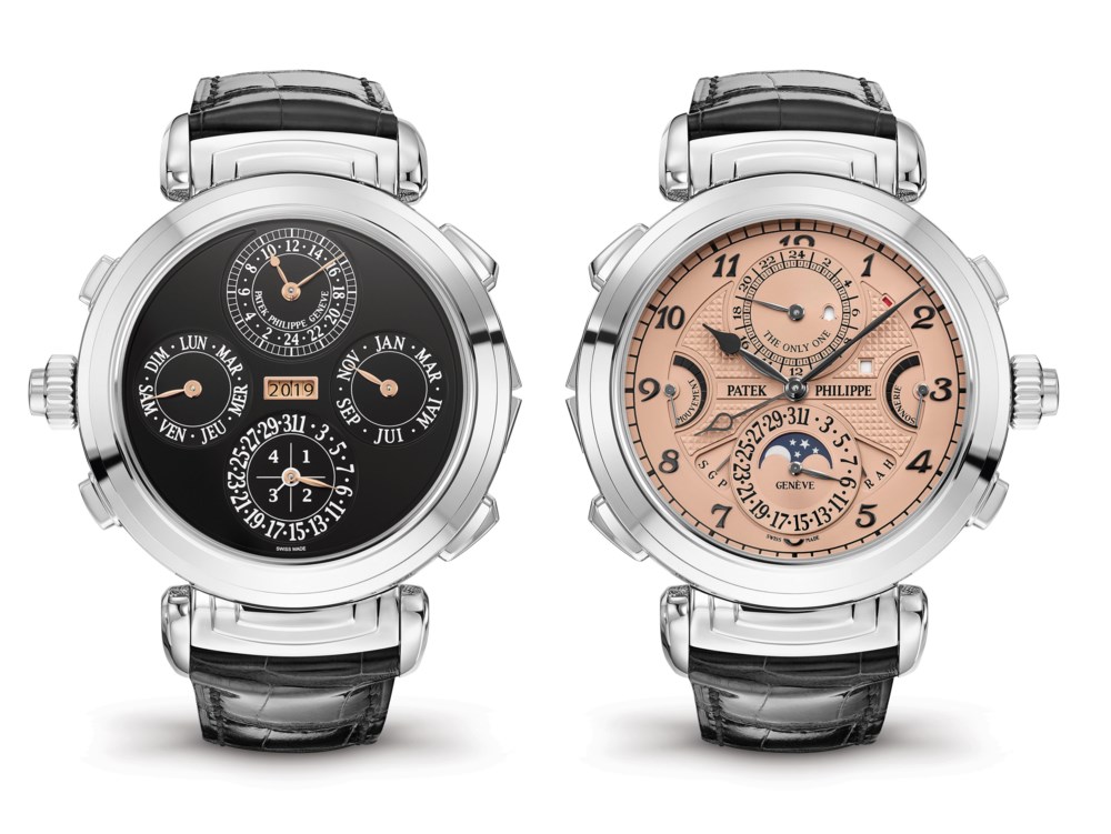 The two faces of the Patek Philippe Grandmaster Chime 6300A-010. Photograph: Christie’s Images Ltd.